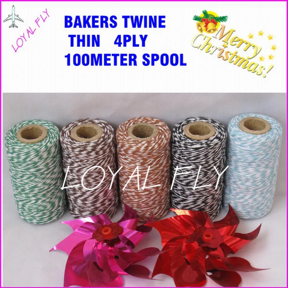 

Cotton thin twine 4ply 100m/spool, bakers twine 500pcs/lot by free shipping