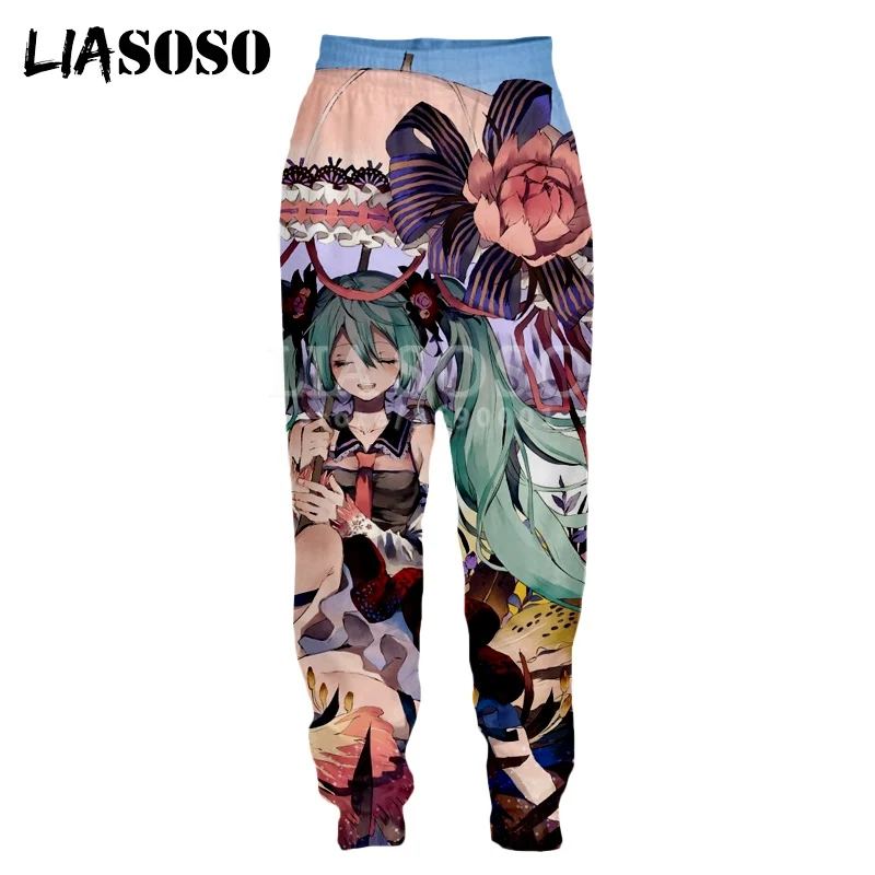 LIASOSO, новинка, 3D принт, для мужчин и женщин, спортивные штаны, аниме, Vocaloid, Hatsune Miku, милые, сексуальные, для девочек, повседневные тренировочные штаны, штаны для бега, X1081 - Цвет: 5