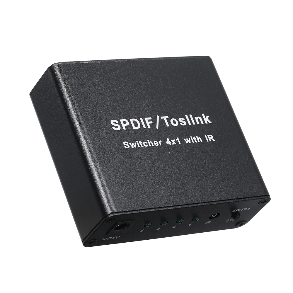 SPDIF TOSLINK 4*1 переключатель с ИК пультом дистанционного управления цифровой