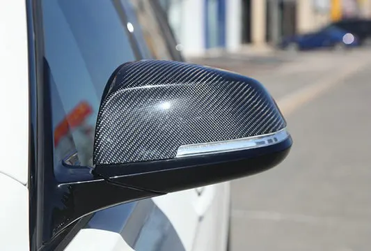 Car Accessories For BMW F30 3-Series Carbon Fiber Mirror Cover Stick On Type Glossy Finish Side Kit Fibre Drift Trim | Автомобили и