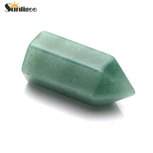 1x Green Aventurine Sunligoo натуральные целебные кристаллические точки 6 Граненый натуральный кристалл палочка полированный камень для медитации рейки чакры Декор - Цвет: 1x Green Aventurine