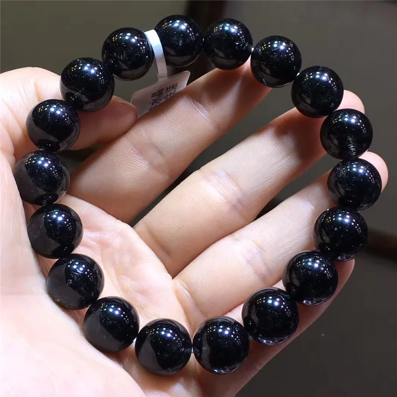 Natural Black Hair Rutilated Quartz Round Beads Bracelet Women Men Stretch Crystal Jewelry 8mm 9mm 10mm 11mm 12mm AAAAAA | Украшения и