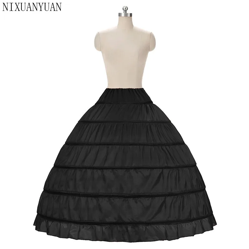 

Wholesale 6 Hoops Bridal Wedding Petticoat Marriage Gauze Skirt 2019 Crinoline Underskirt Wedding Accessories Jupon Mariage