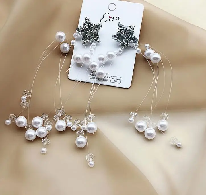 

Fashion Pearl Starry Long Earrings for women