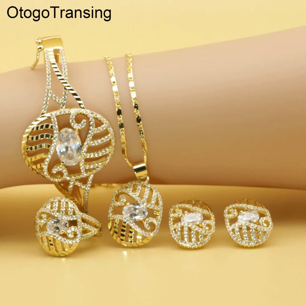Otogo Transing 2019 набор ювелирных изделий для вечеринки золотой цвет Женская мода