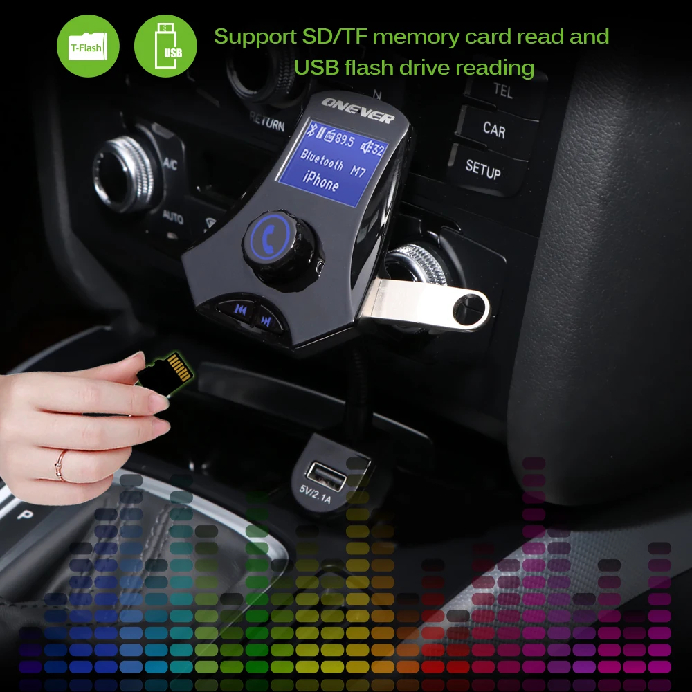 Bluetooth fm передатчик громкой Car Kit Mp3 плеер модулятор 2.1A три USB Автомобильное
