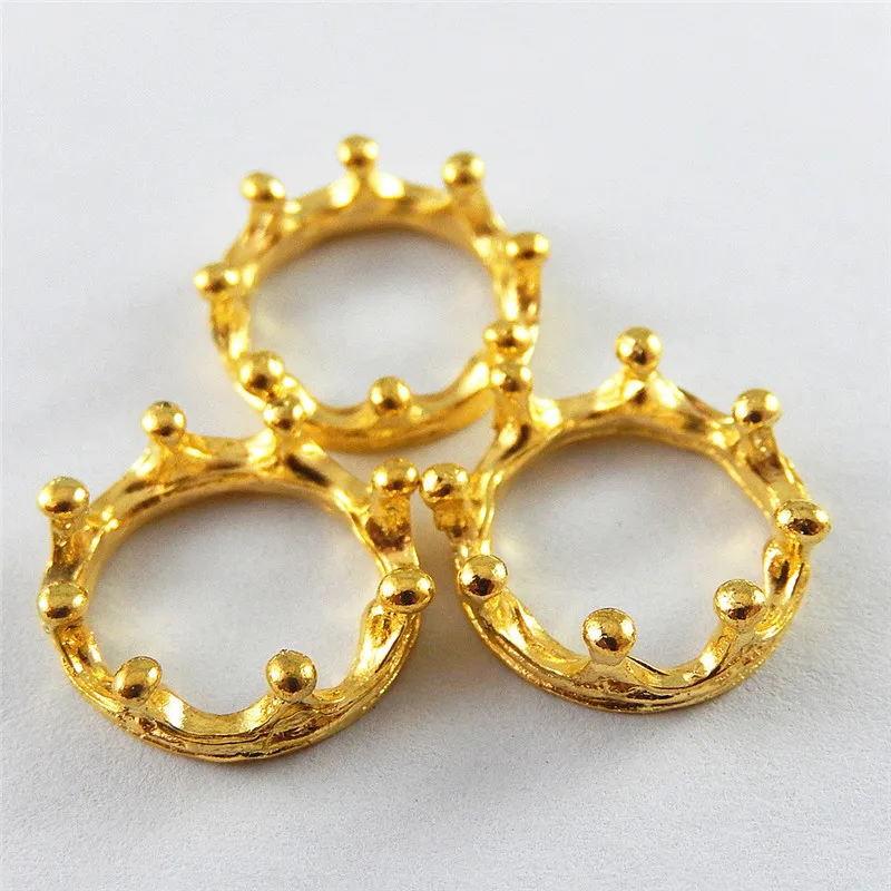 10PCS Private Designed Crown Charms Gold color Jewelry Making Necklace Finding Handmade Crafts Best Selling Small Alloy Finding|crown charm|jewelry
