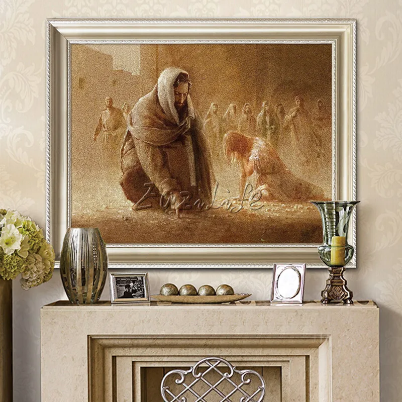 Картина маслом на холсте с изображением Иисуса Христа 95|art pictures|picture for living roomcanvas