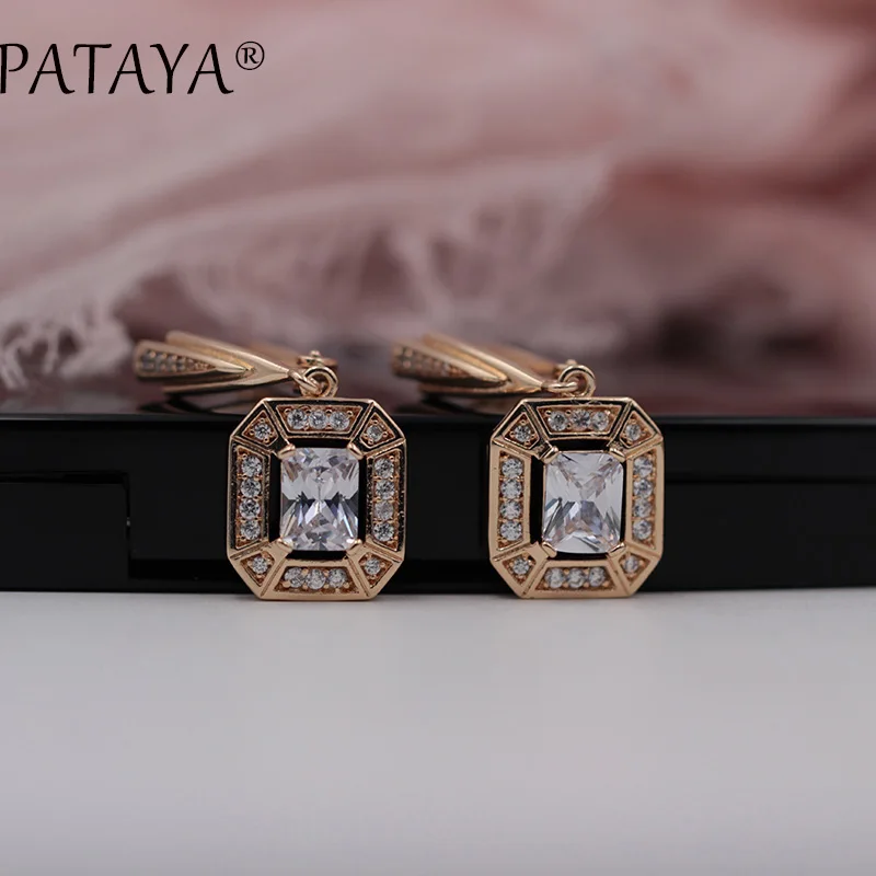 Женские серьги-подвески PATAYA серьги из розового золота 585 пробы с белыми