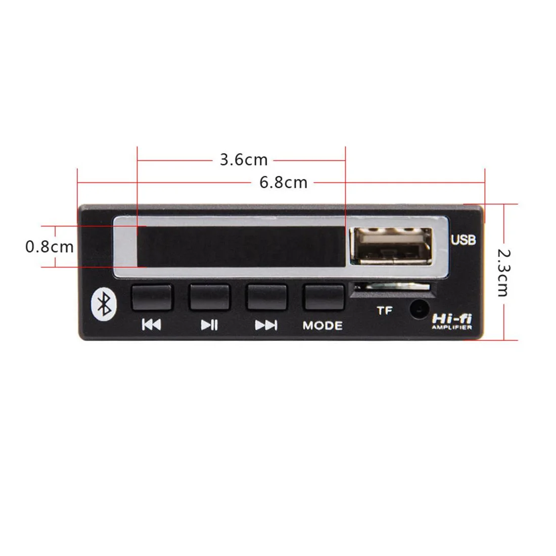 Marsnaska Car accessories Bluetooth5.0 MP3/WMA/WAV/APE Decoder Board 5V 12V Wireless Audio Module Color Screen USB FM Radio