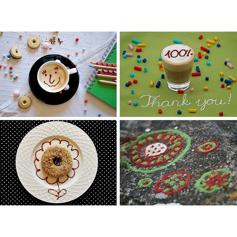 1 шт. DIY электрическое вытягивание кофе цветок ручка ручной работы латте