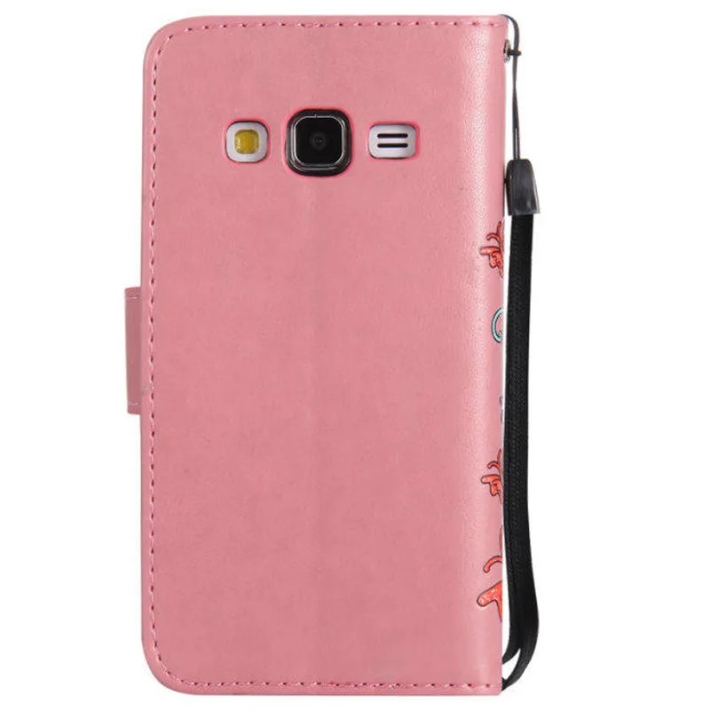 Модный 3D цветной кожаный флип чехол с цветком и бабочкой для Samsung Galaxy Core Prime Lte G360
