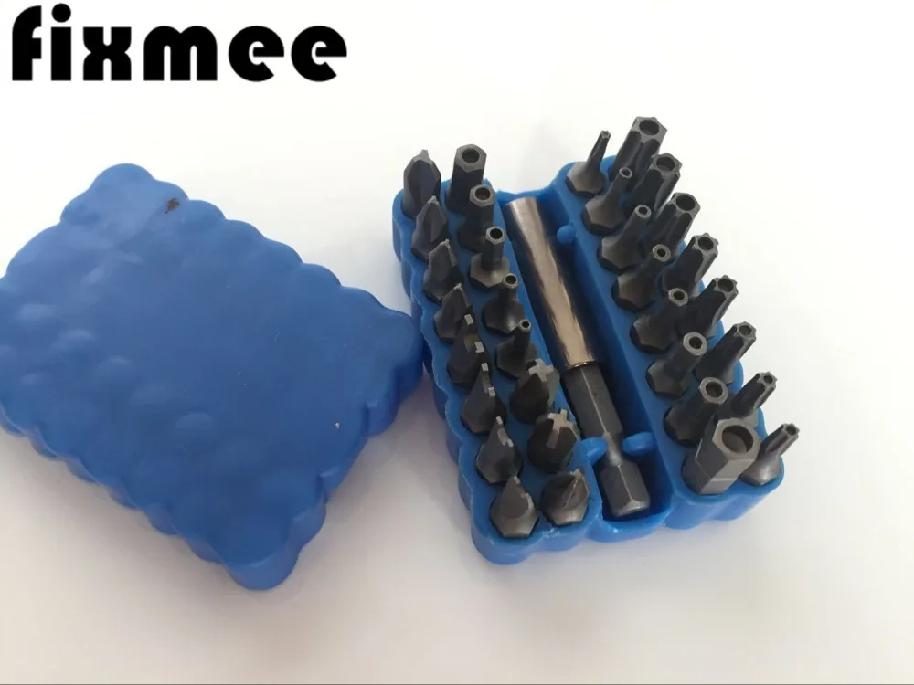 Комплект бит безопасности Fixmee 33 шт. с держателем для дрели звездообразный