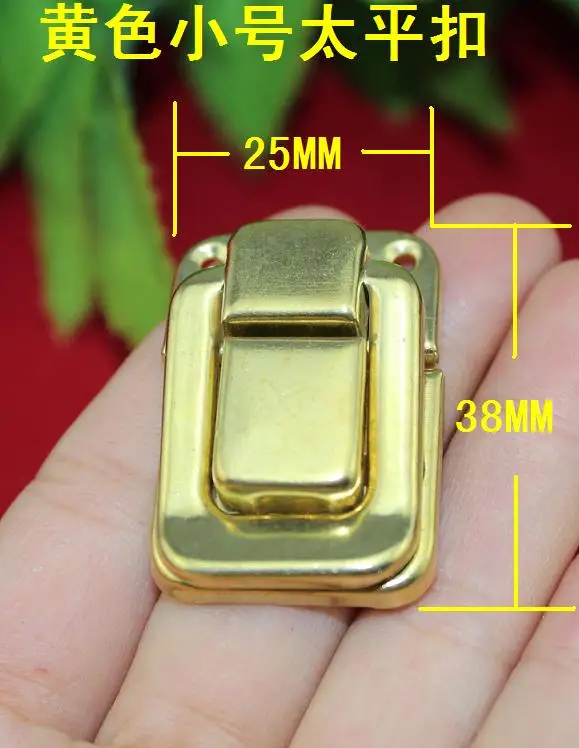25*38mm Small Pacific box buckle Antique hasp Lock Wine Wooden Camera obscura Yellow Wholesale | Обустройство дома