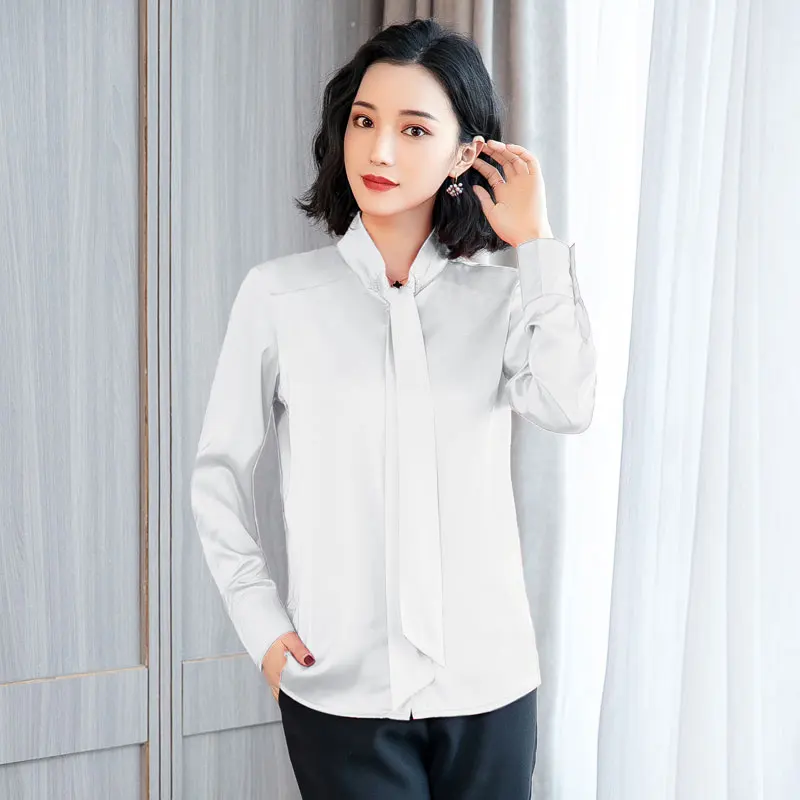 Новинка весны 2019 женские рубашки шифоновые шелковые модные топы и блузки с