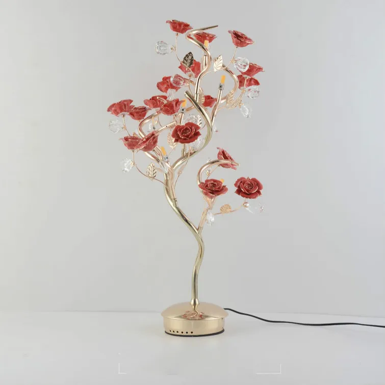 Французский стиль led Хрустальное дерево настольная лампа для столовой