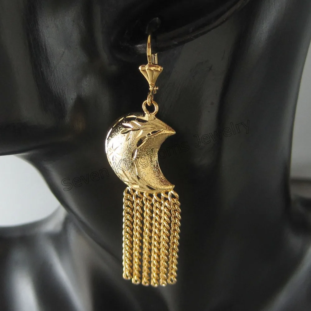 Минимальный заказ на 10 $/часть серьги в форме Луны с резьбой болтающийся высоту 70