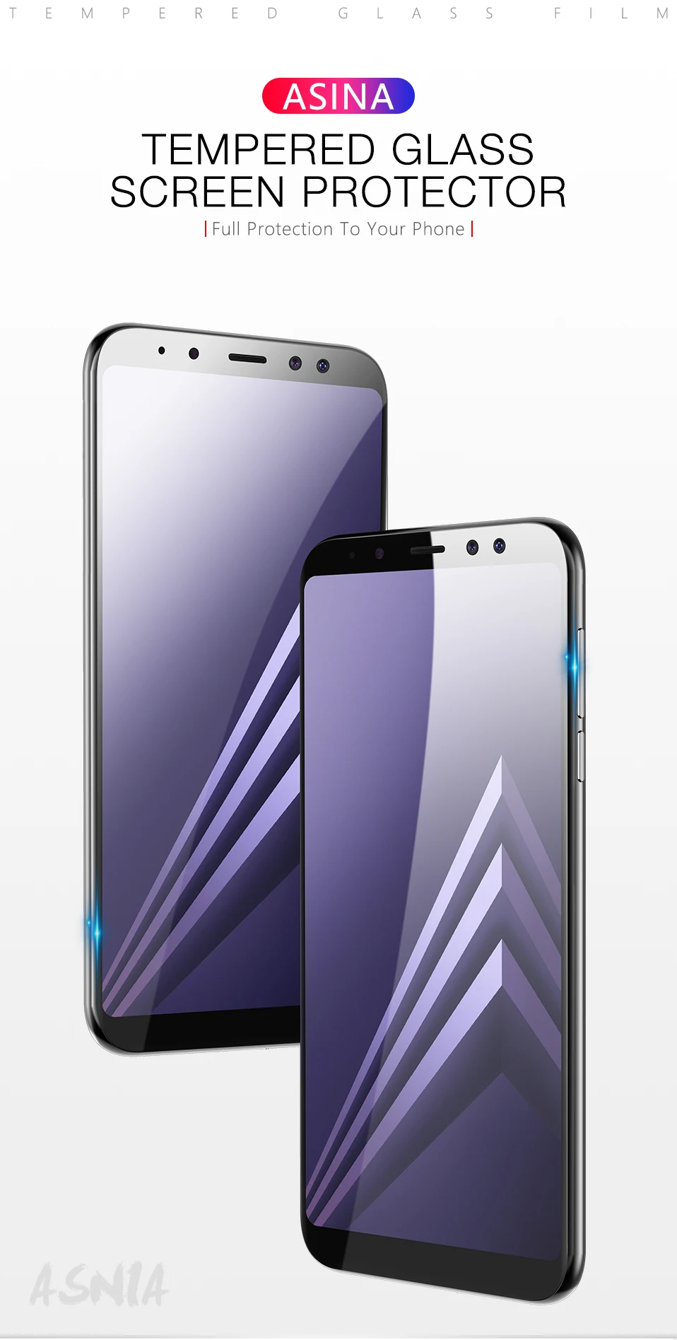 ASINA Экран протектор для samsung Galaxy A8 закаленное Стекло плёнки для Galaxy Note протектор J3 J5 J7 J6 J7 J8 A6 A7 A8 плюс