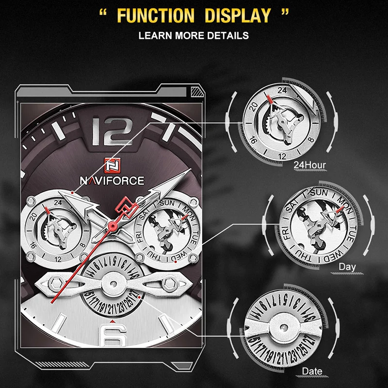 Часы наручные NAVIFORCE Мужские кварцевые спортивные брендовые Роскошные армейские