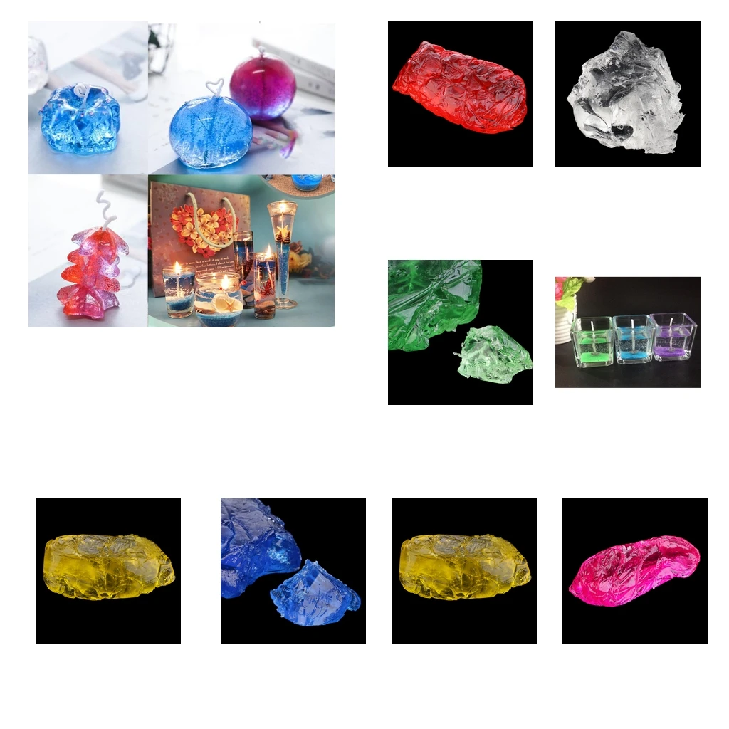 Желейные восковые свечи 500 г/200 г ручной работы материал сделай сам Хрустальная