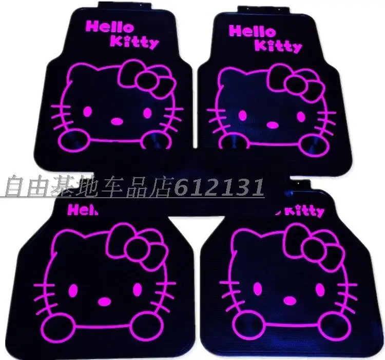 girls' women's fashion cute cartoon hello kitty latex universal car floor mats for all model | Автомобили и мотоциклы