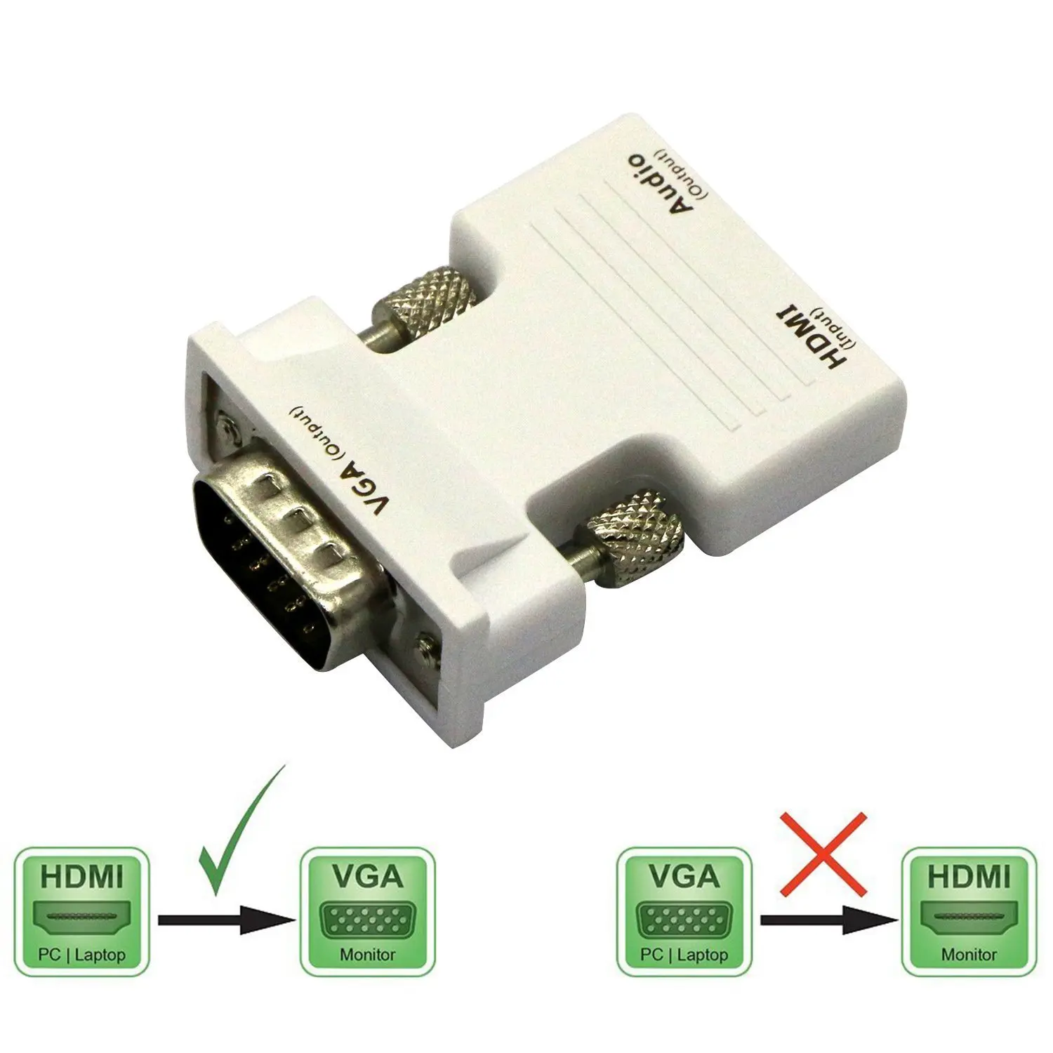 Адаптер высокой четкости HDMI master to VGA с аудиолинией поддерживает адаптер hdmi vga 1080 P.|