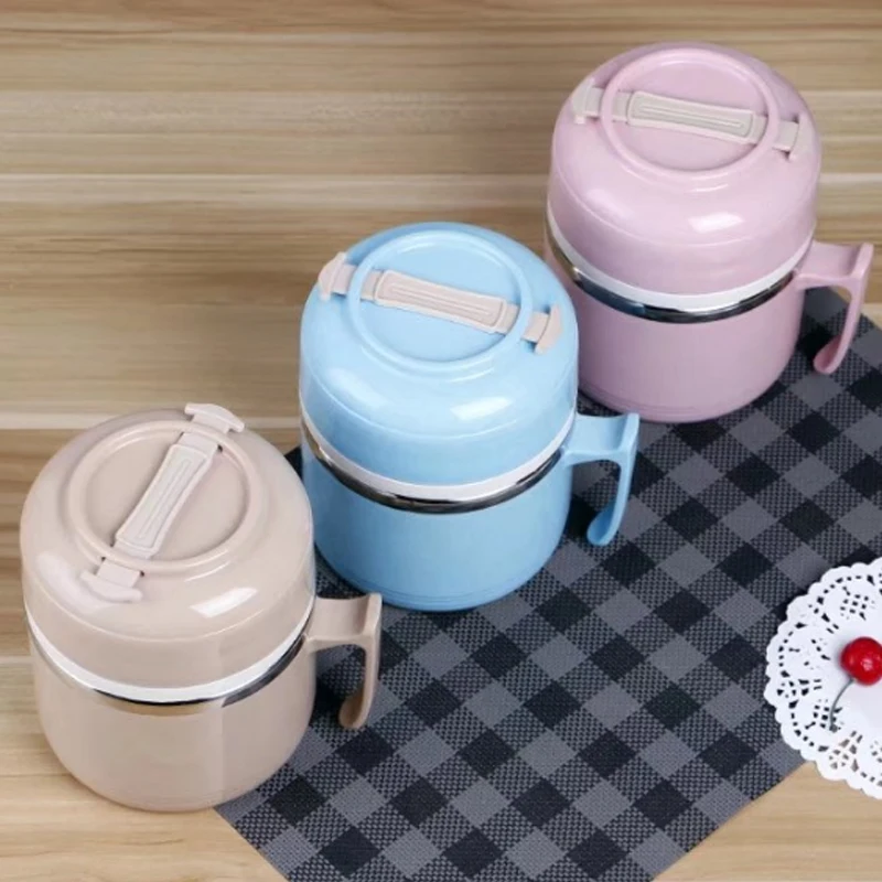 CHANOVEL Japanese Cute Stainless Steel Lunch Boxs Leak-Proof Portable Bento Box With Handle Food Container For Kids Picnic Set | Дом и сад