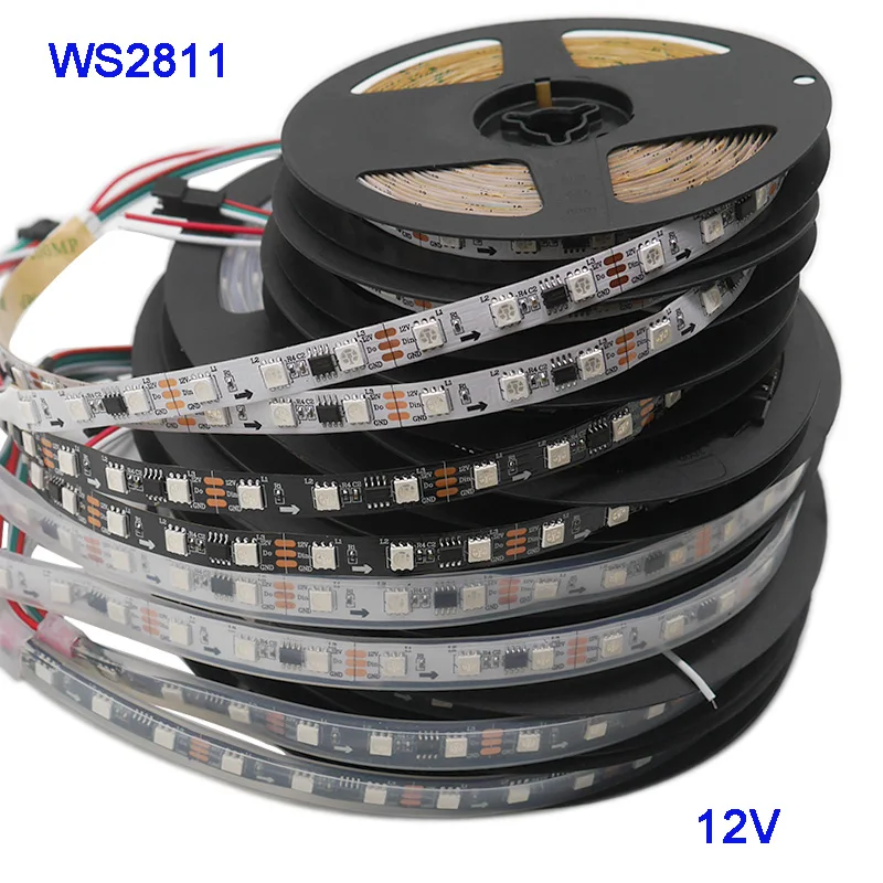 Пиксельная Светодиодная лента 5050 SMD WS2811 умная светодиодная лампа 12 в пост. Тока 3 м