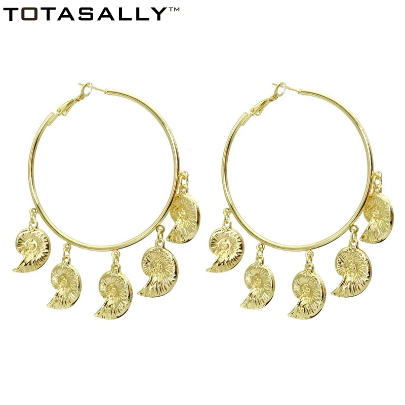 

TOTASALLY Ocean Seashell Earrings for Women Summer Beach Nature Shell Big Hoop Earring Cowries Jewellry Collection Wholesale