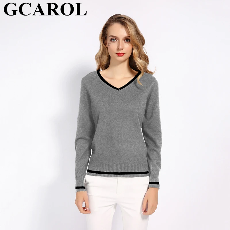 Женский джемпер в офисном стиле GCAROL элегантный эластичный вязаный свитер из