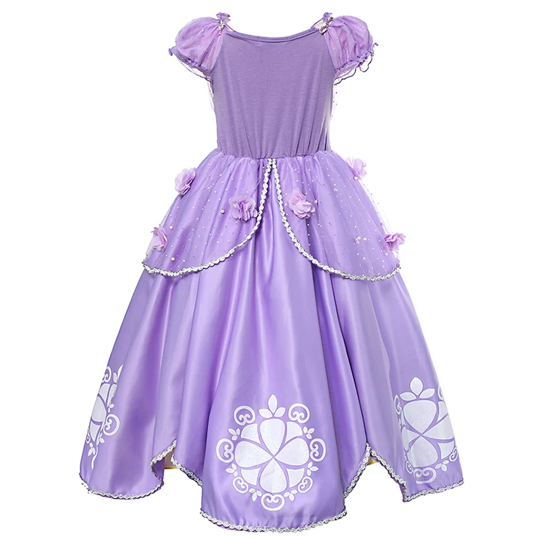 YOFEEL Girls Princess Sofia Dress Child Sequins Flowers Ball Gown Kids Halloween Party Clothing Cosplay Cartoon Costume Dresses | Детская