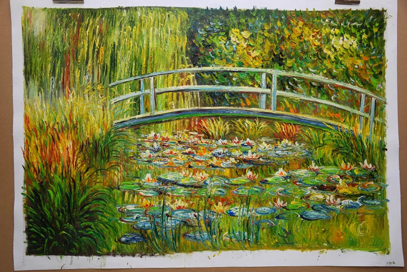 

Hand painted Canvas oil paintings lotus flower Monet painting Abstract Modern home decor wall art picture famous painting #2
