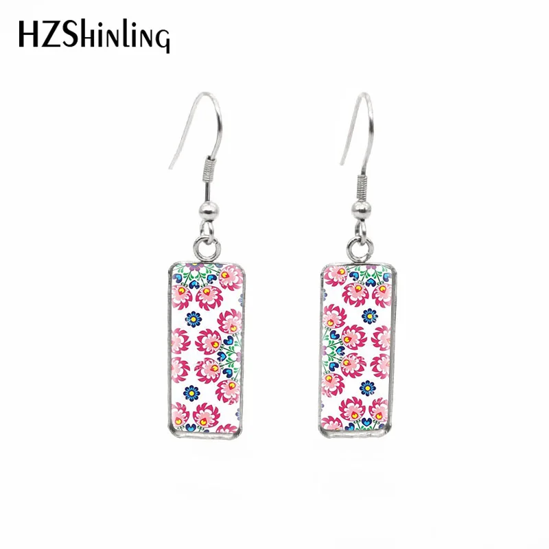 Новинка 2019 женские прямоугольные серьги в народном стиле с цветочным узором