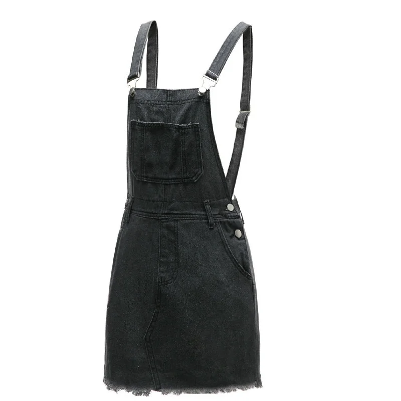 2 цвета Женская мода классические регулируемые ремни джинсовые Pinafore нагрудник карман комбинезон сексуальная модная юбка с карманами S-2XL