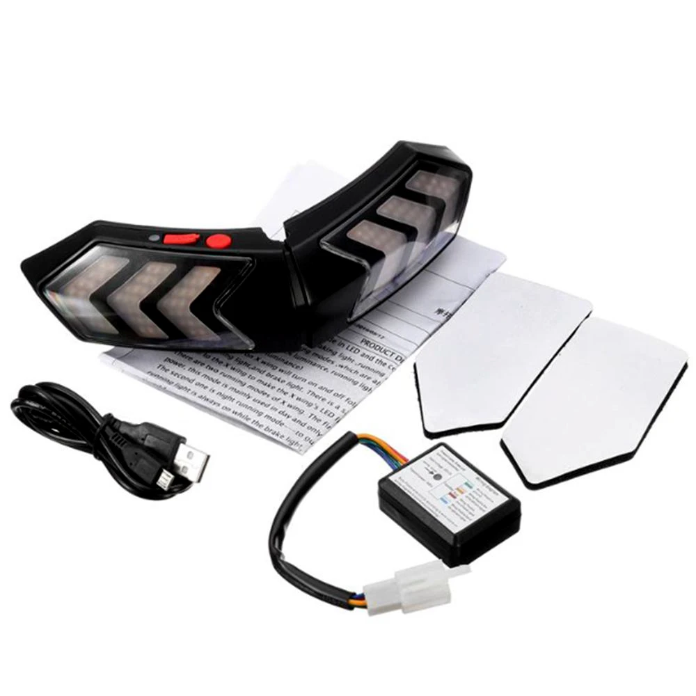 12V Wireless Motorcycle LED Smart Brake Light Turn Signal Indicators For Universal Helmet |