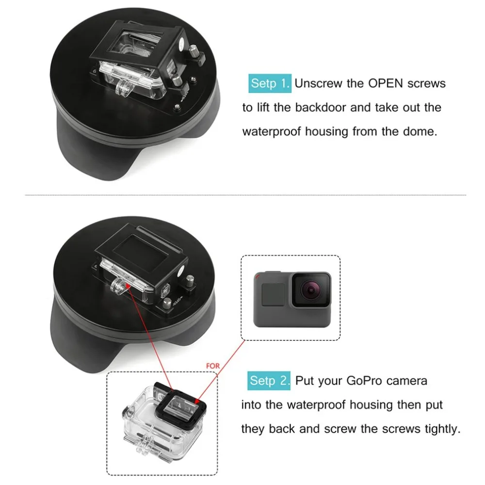 Купольный порт для Gopro Hero 6 5 водонепроницаемый чехол универсальная сферическая