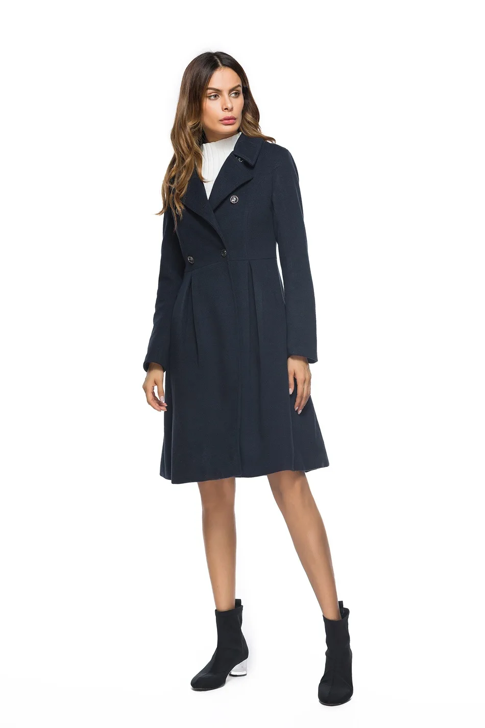 

Turn Down Collar Mature Office Lady Spring Women Jacket Double Breasted Belt Female Jacket Fashion Elegant Femme Outwear Tops