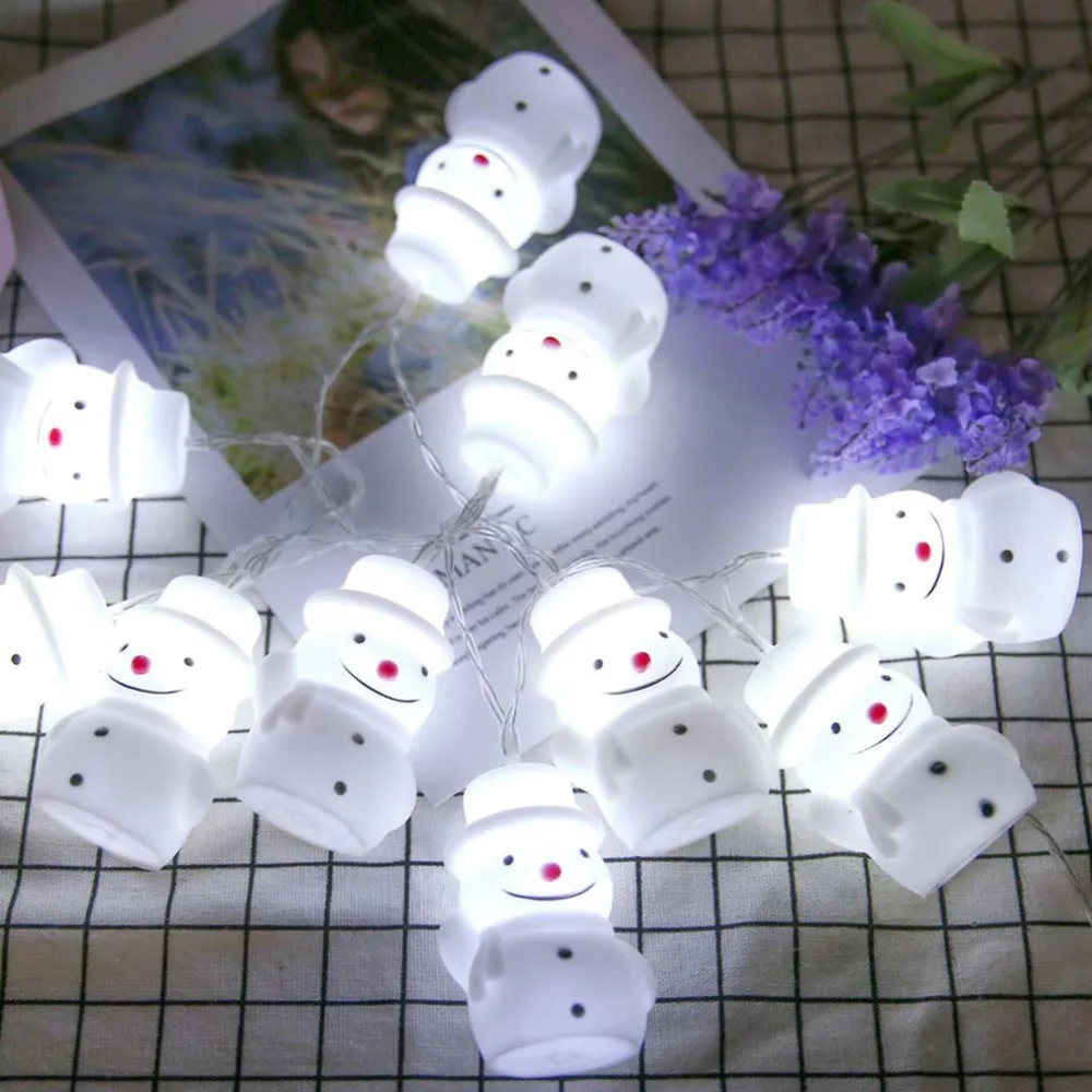 10LED силиконовый Снеговик Рождественская фея струнная лампа домашняя вечерние