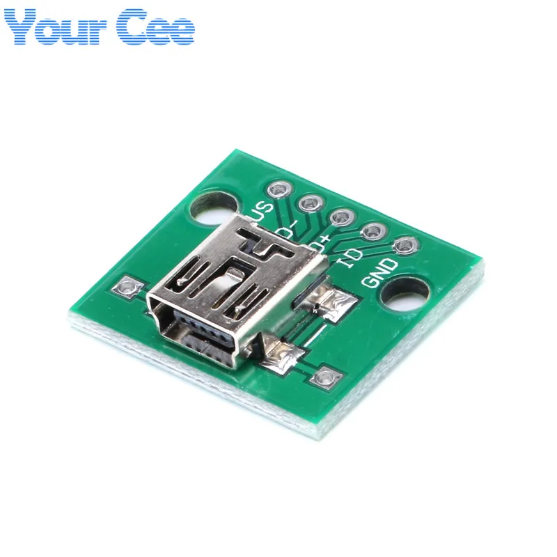 10 шт. мини USB для DIP адаптера преобразователь пластины 2 54 мм печатной платы DIY
