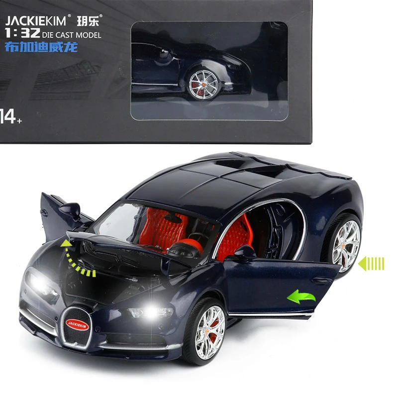 JackieKim 1:32 Bugatti Veyron литья под давлением модель автомобиля игрушка гоночные