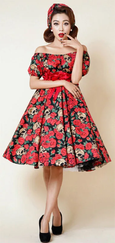 140 см ширина череп ткань стрейч Поплин хлопок Ткань Роза Череп Печать череп ткань пэчворк швейный материал Diy платье