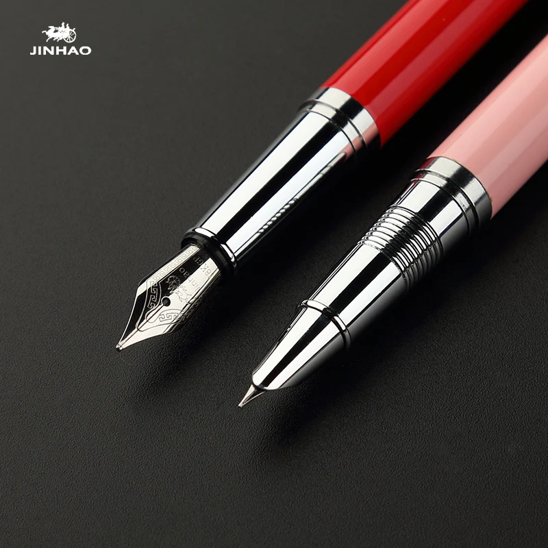 Jinhao 301 Роскошная перьевая ручка 0,38 мм 0,5 мм высококачественные металлические чернильные ручки для рождественского подарка