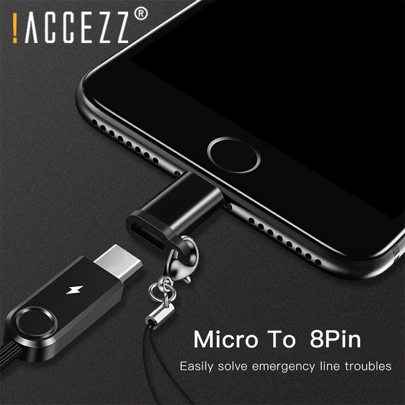 ! ACCEZZ адаптер освещения для кабеля Micro USB 4 шт. iPhone iPad X XS MAX XR 7 8 6S 5 конвертер зарядка