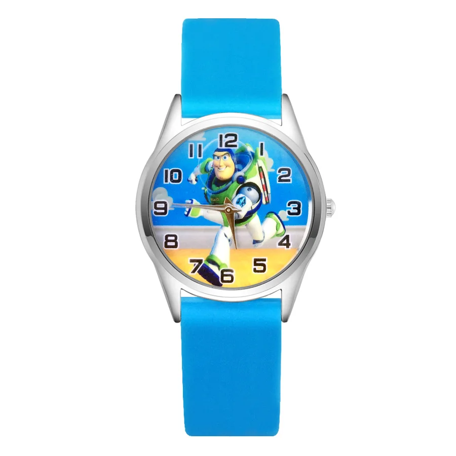 Sky Blue История игрушек мультфильма стиль детские часы женщин студентов девочек мальчиков кварцевые мягкий силиконовый ремешок наручные часы JC51 - Цвет: Sky Blue