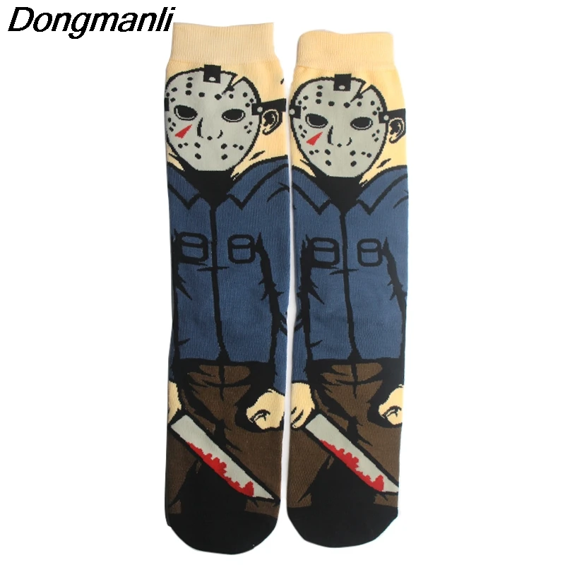 P3873 1 пара модные персонализированные Носки Friday the 13th Funy Happy унисекс носки