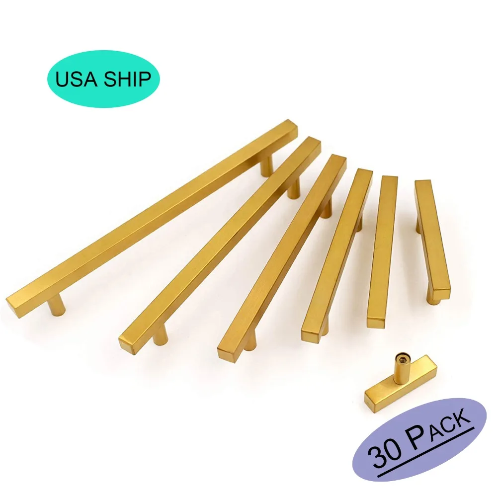 Золотые ручки для кухонного шкафа ящика матовые латунные 10 упаковок фурнитура