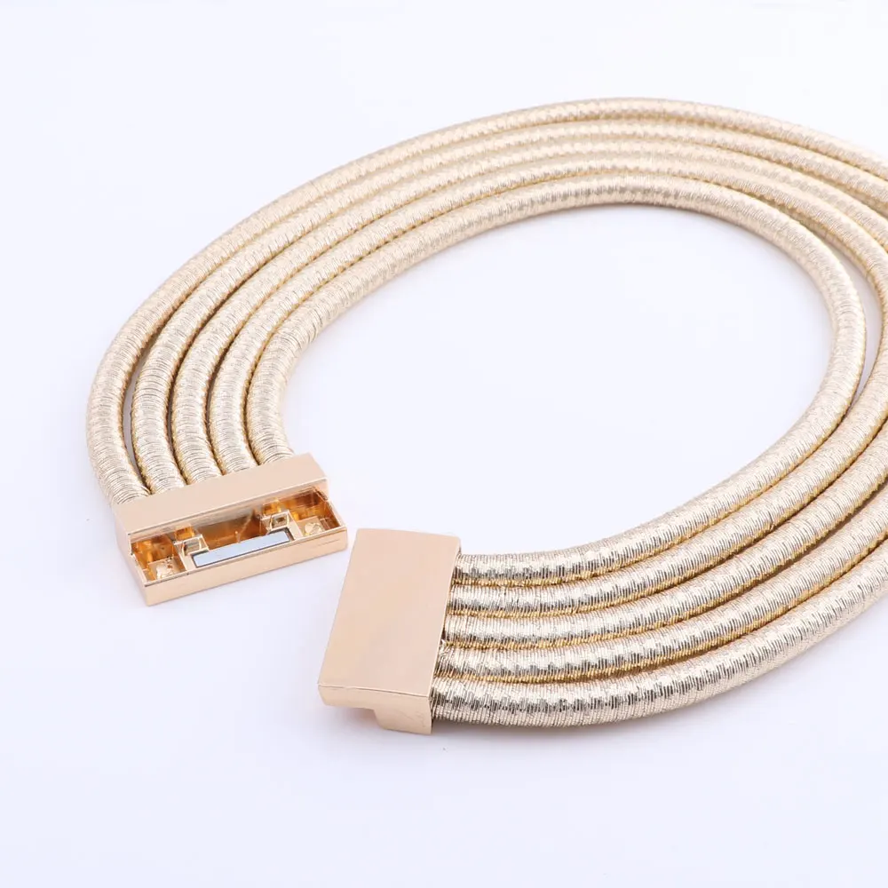 Hot Boho Collar Necklace Jewelry Sets Fashion Magnetism Button Multilayer Choker Necklaces Bracelet Earrings Set Women Bijoux | Украшения и