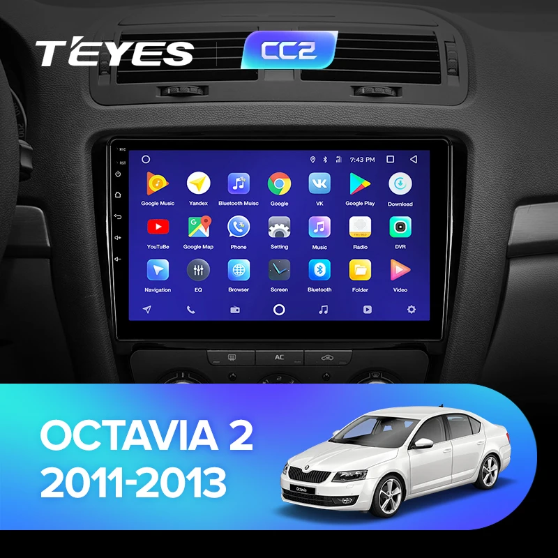 TEYES CC2 For Skoda Octavia 2 A5 2008-2013 Car Radio Multimedia Video Player Navigation GPS Android 8.1 No 2din 2 din dvd