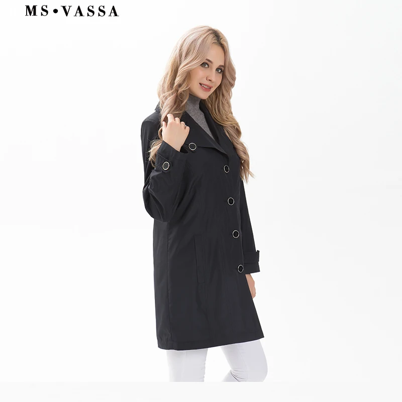 MS VASSA Тренч Женский 2019 новые весенние модные пальто Дамский Повседневный размера