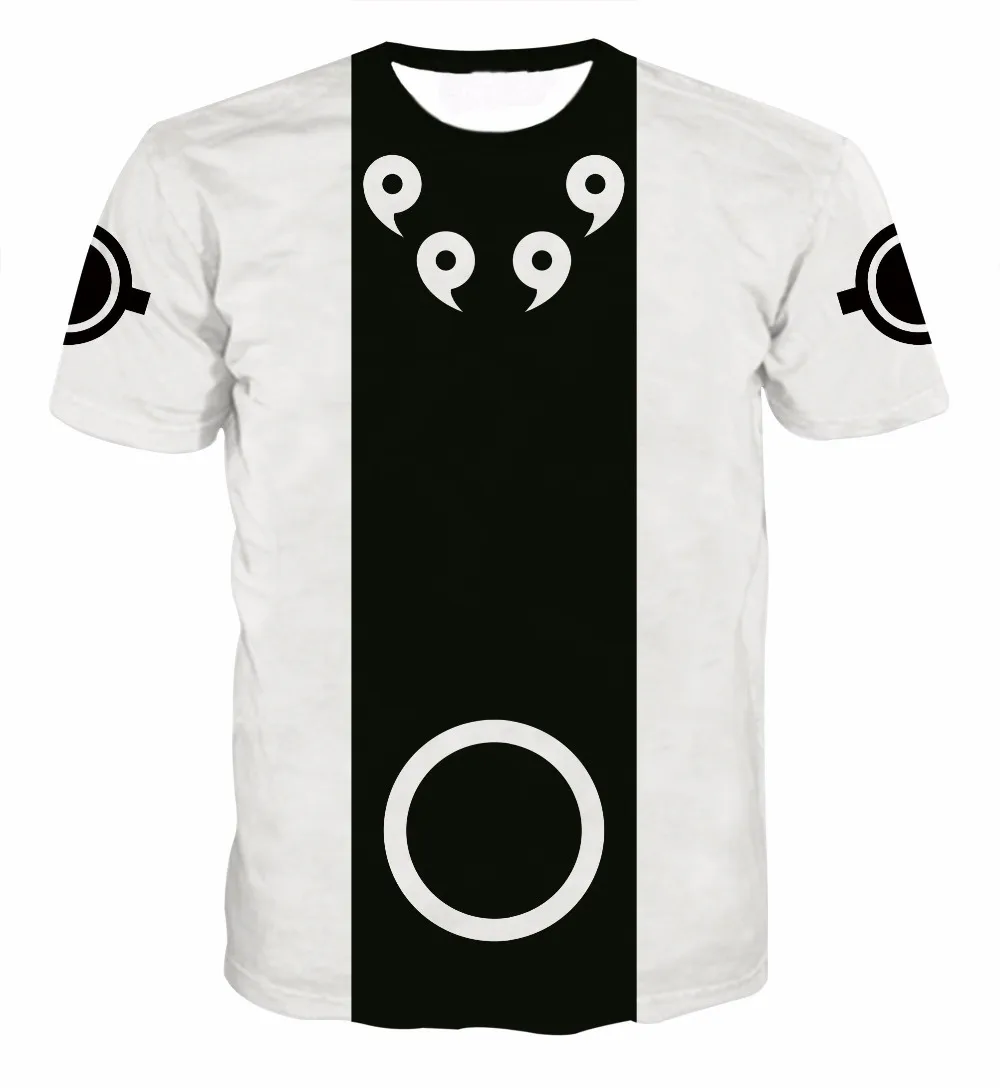 AC&ampDBZ2018 new men's T-shirt Naruto 3D men and women black white mixed-color round neck short-sleeved | Мужская одежда